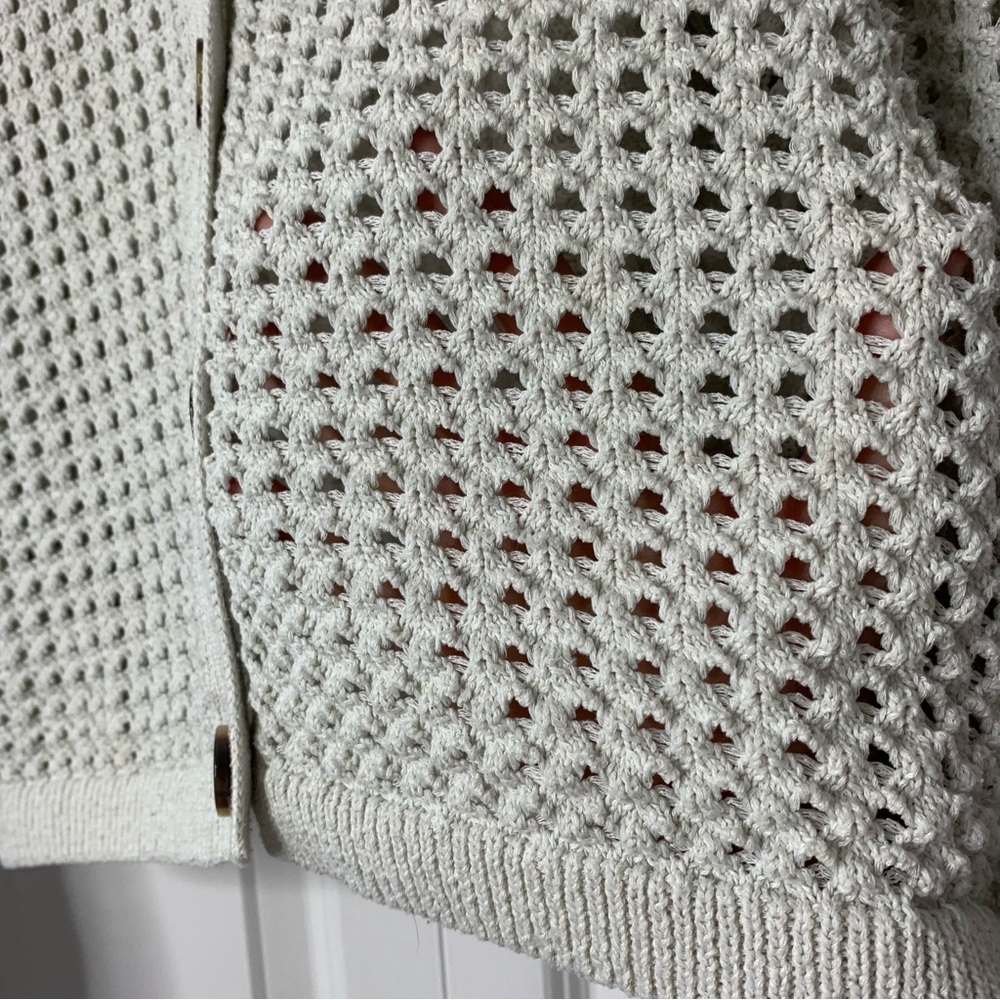 H&M Beige Button-Up Open Knit Cardigan Size US M - Picture 5 of 12